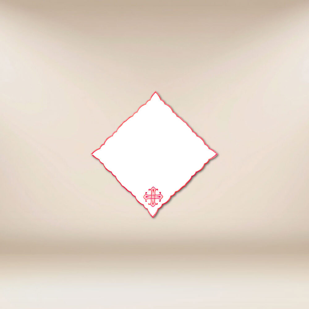 Serviette brodée rouge 32×32