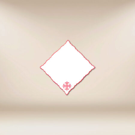 Serviette brodée rouge 32×32