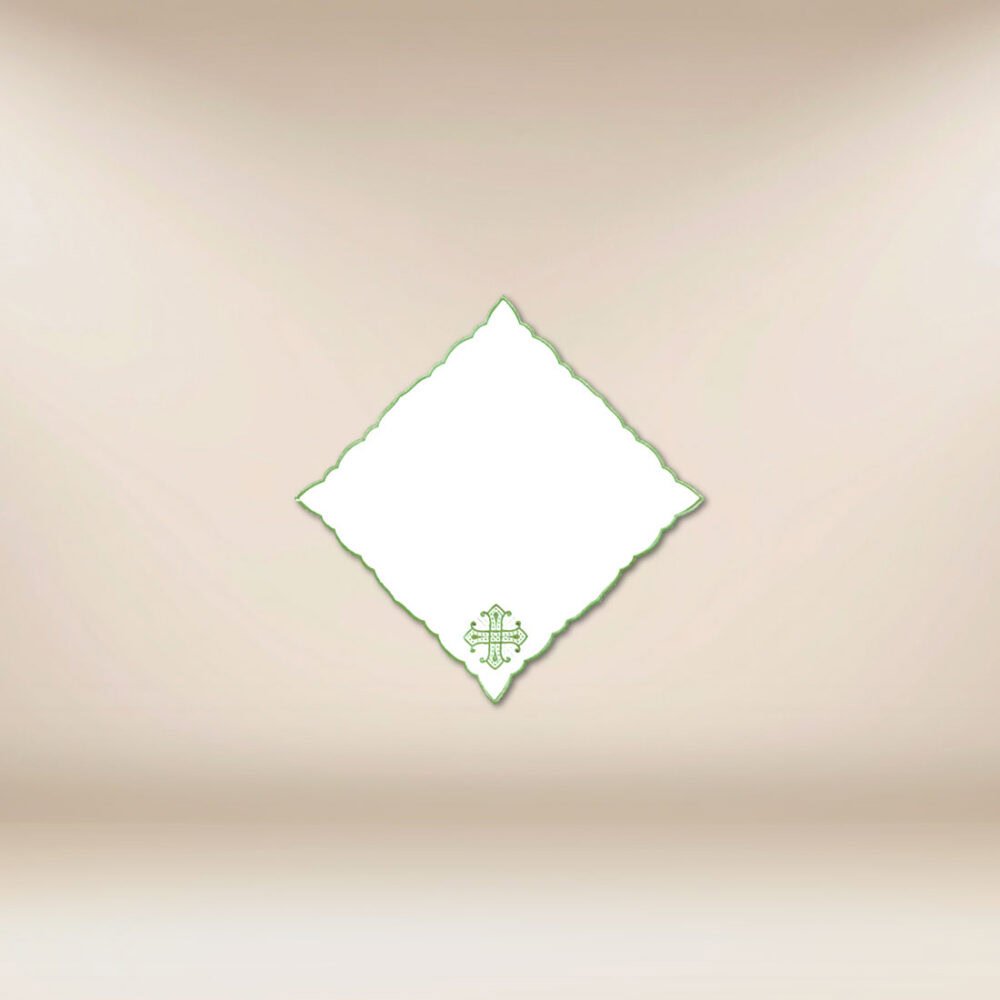 Serviette brodée verte 32x32