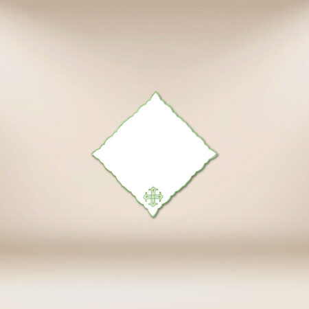 Serviette brodée verte 32x32