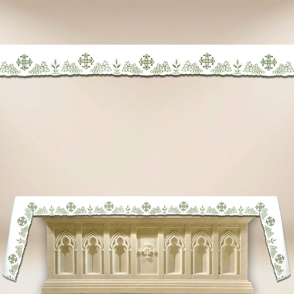 Nappe brodée verte