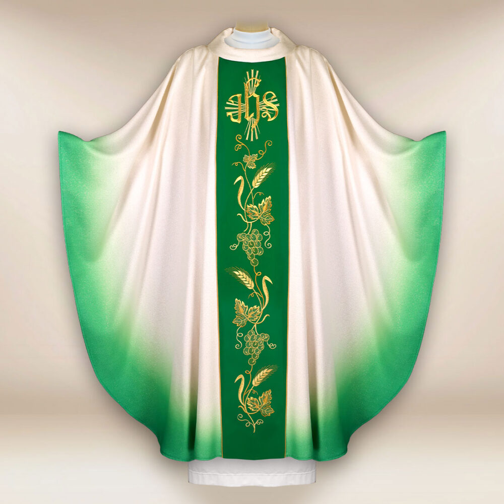 Chasuble avec bande verte IHS